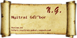 Nyitrai Gábor névjegykártya